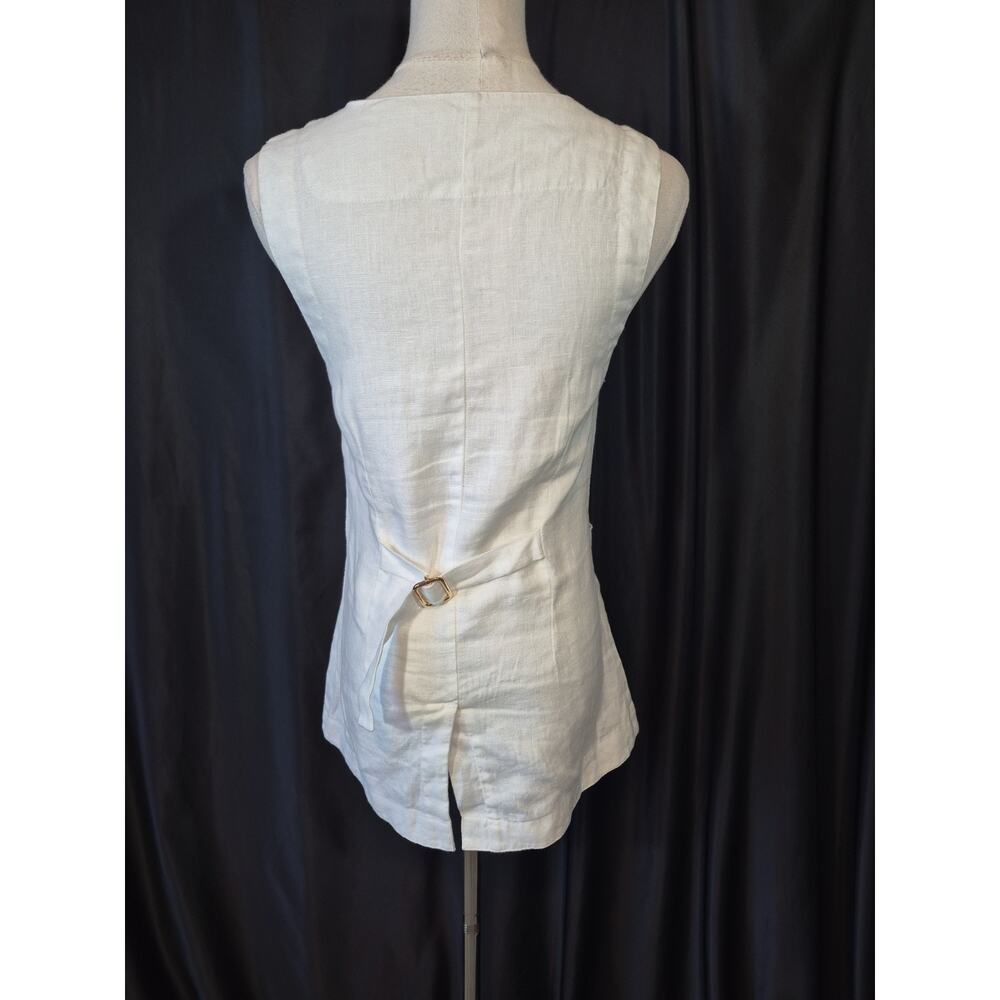 Posse Linen Ivory Emma Vest Button Down XXS Women's - Picture 9 of 12